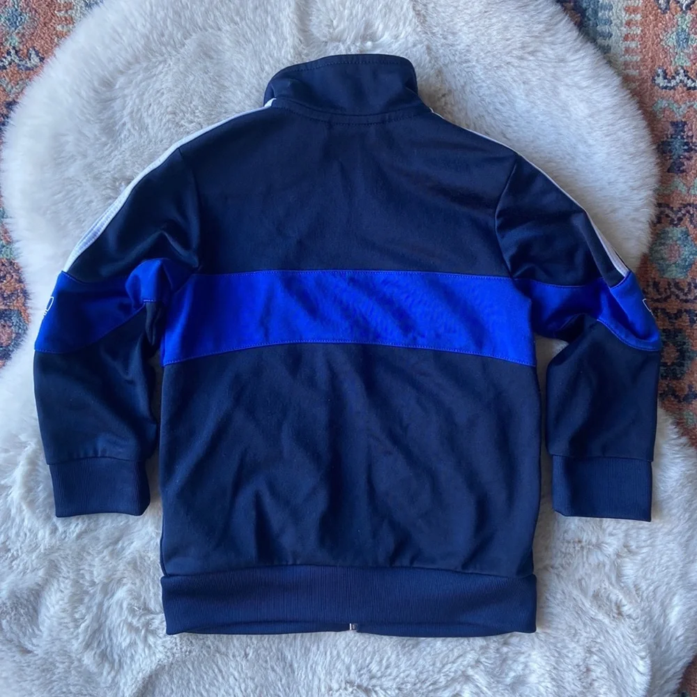 Adidas kids blue zip up track jacket athletic casual sporty soccer unisex boy 3T